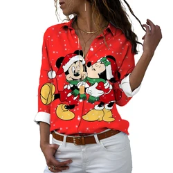 New Spring and Autumn Disney Brand Mickey and Minnie Anime 3D Printing Harajuku Style Cute Casual Tops Beach Cartoon Shirts 2022