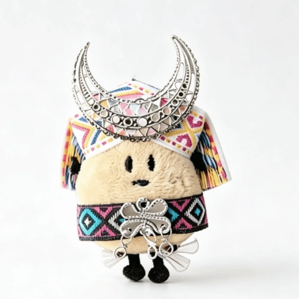 Cute Ethnic Style Potato Keychain Creative Cartoon Pendant Cartoon Design Handmade Backpack Ornament Home Decor