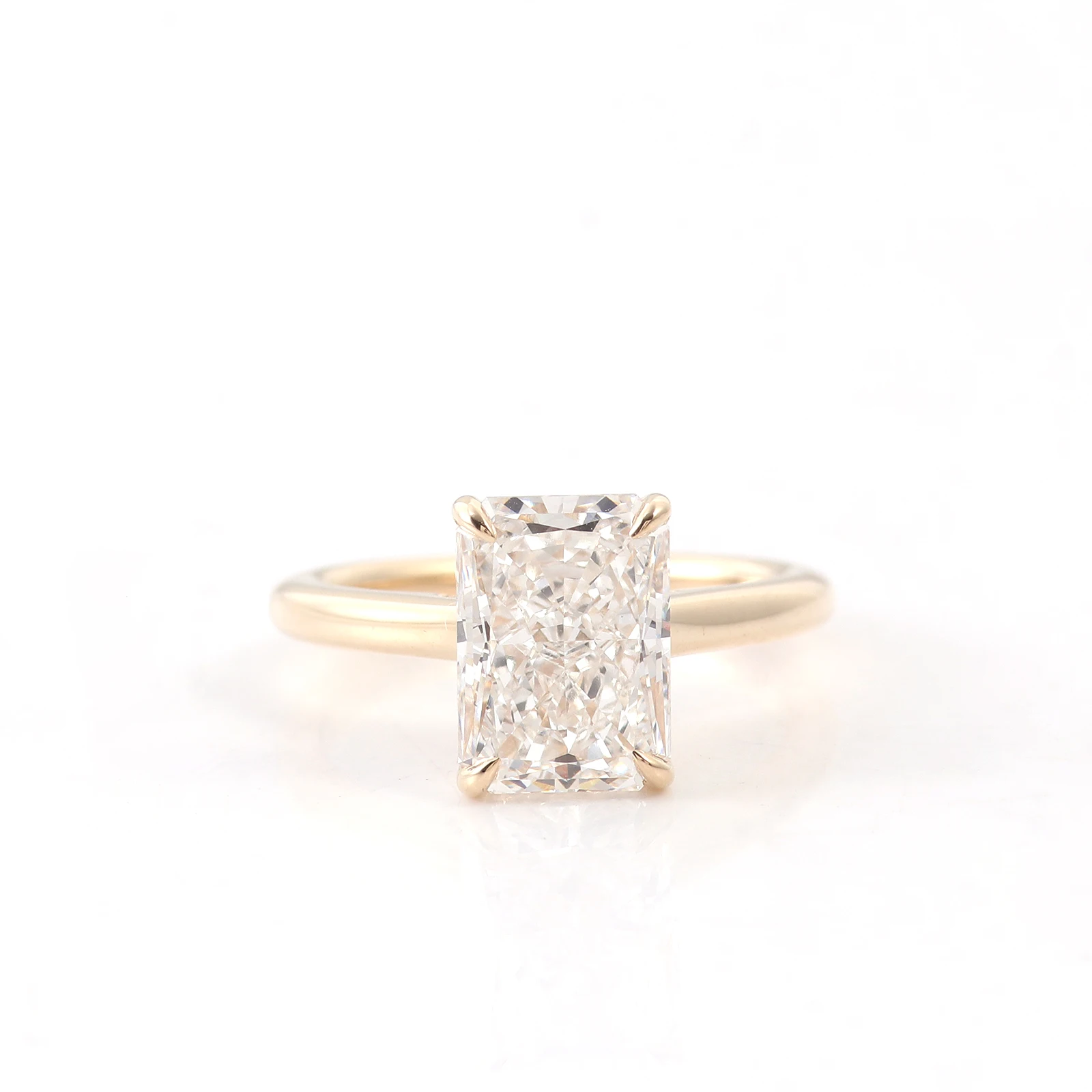 Provence 10K/14K yellow gold rings 2.5CT radiant cut lab diamond engagement rings for women classic halo wedding rings custom