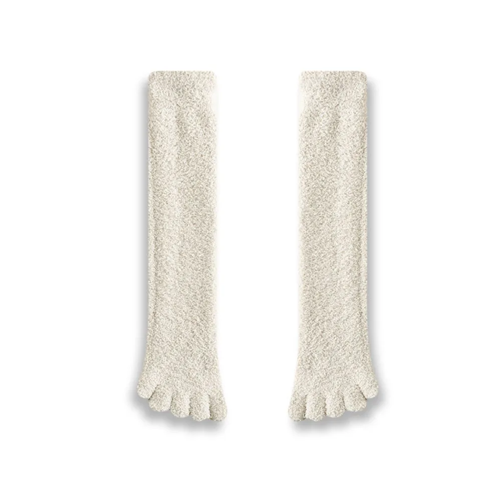Hosiery Coral Fleece Five Finger Stockings Thicken Warm Winter Split Toe Stockings Separate Toe JK Floor Long Socks Autumn