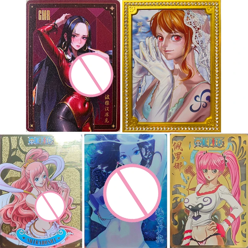 

Anime ONE PIECE metal collection card Boa Hancock Nami Shirahoshi Yamato Perona Entertainment toys Two-dimensional peripheral