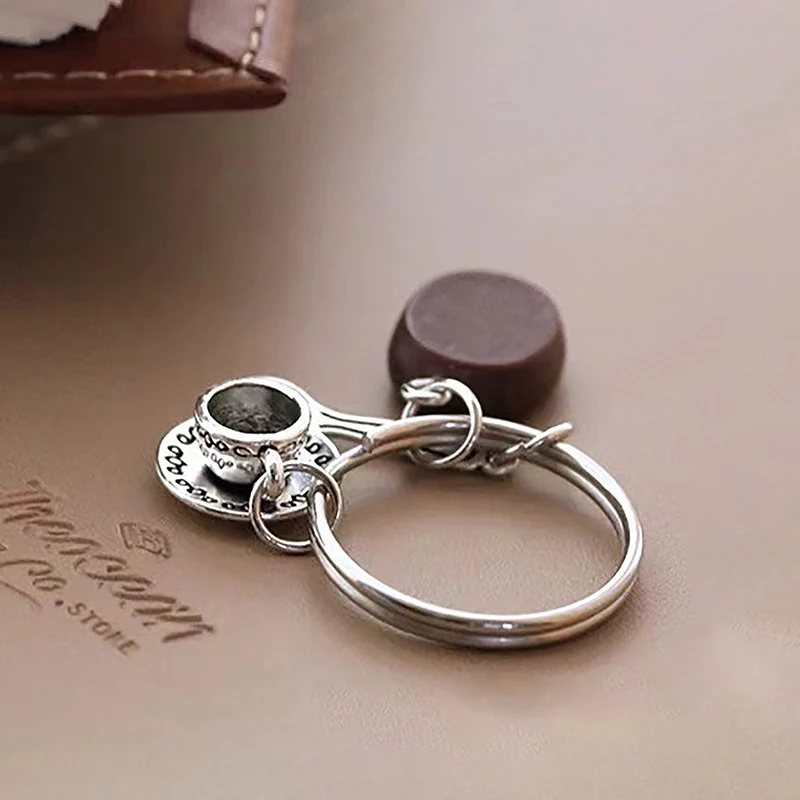 1PC Afternoon Tea Casual Keyring New Simulated Mini Coffee Bean Metal Keychain Coffee Cup Tea Pot Personalized Bag Pendant