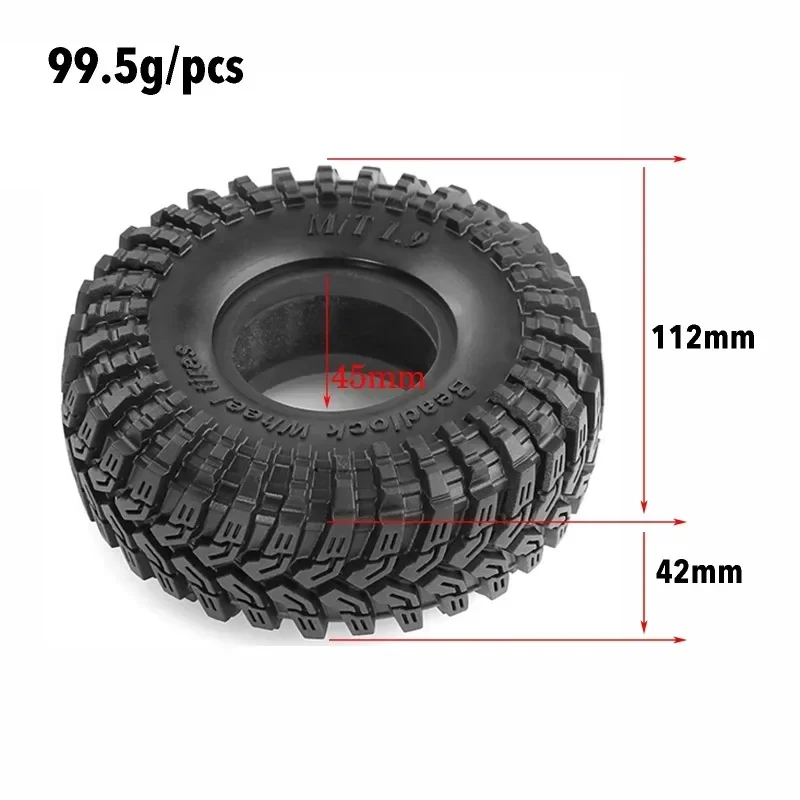 4PCS 1.9" Rubber Beadlock Wheel Tires  for Axial Capra AXI03004 – 1/10 RC Car Monster Truck Upgrade Parts