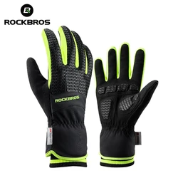 ROCKBROS Winter Gloves for Men Women Warm Touchscreen Hiking Skiing Fishing Cycling Gloves Windproof Full Finger Bicycle Gloves