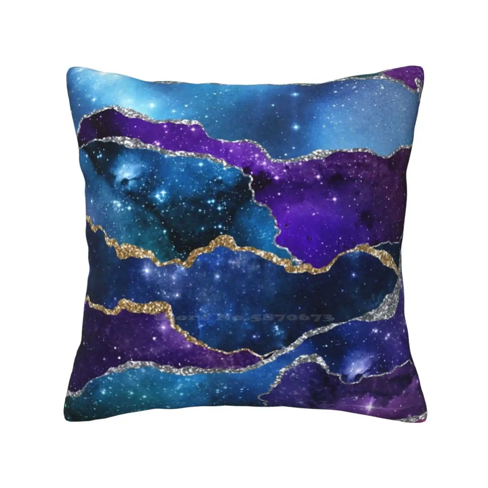 Abstract Purple Blue Galaxy Agate Home Sofa Car Waist Throw Pillowcase Abstract Avant Garde Chic Texture Colorful Geode Galaxy