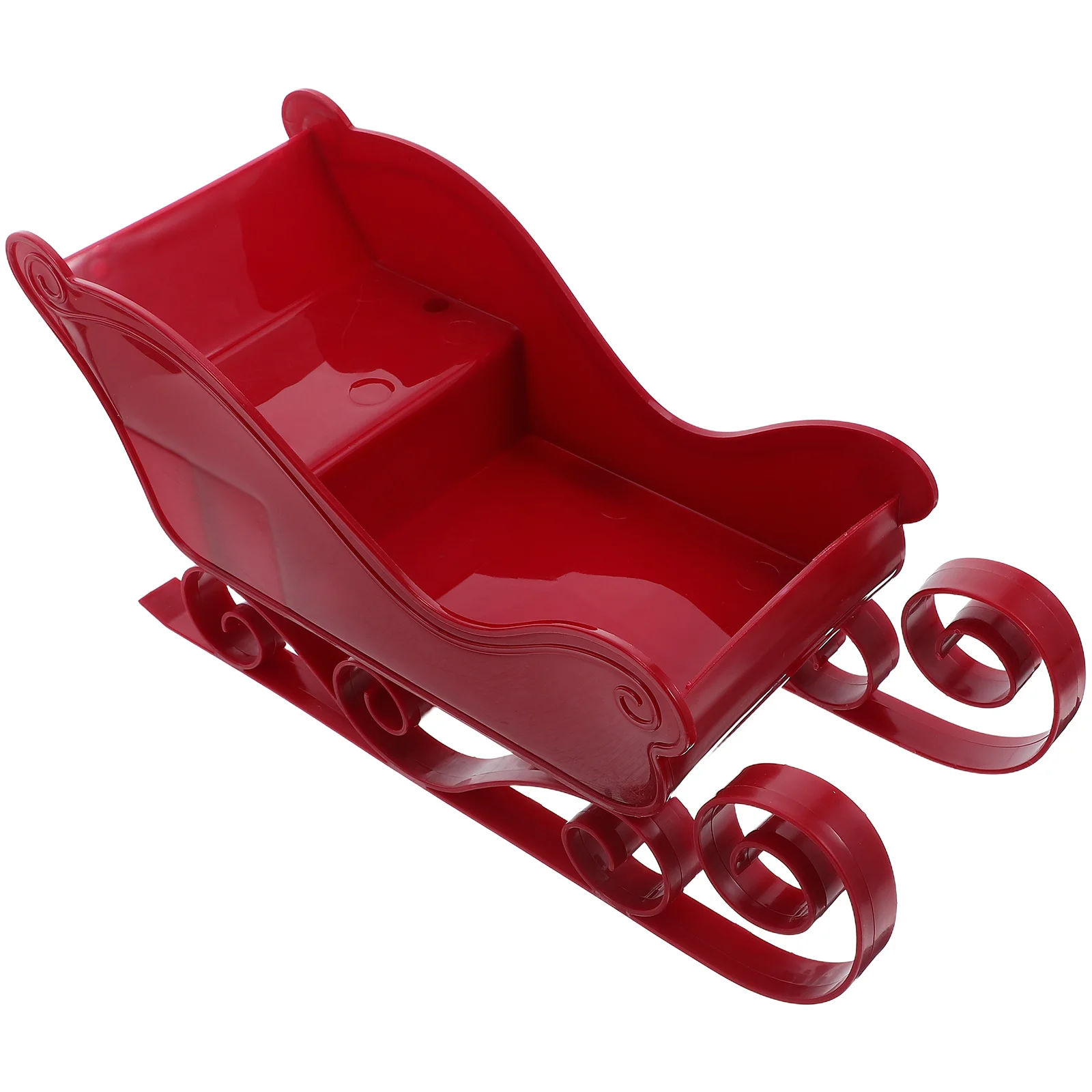 

1pc Plastic Mini Sleigh Decoration Christmas Tree Hanging Pendant Desktop Festival Decor Sleigh Ornament Xmas Party Photo Prop