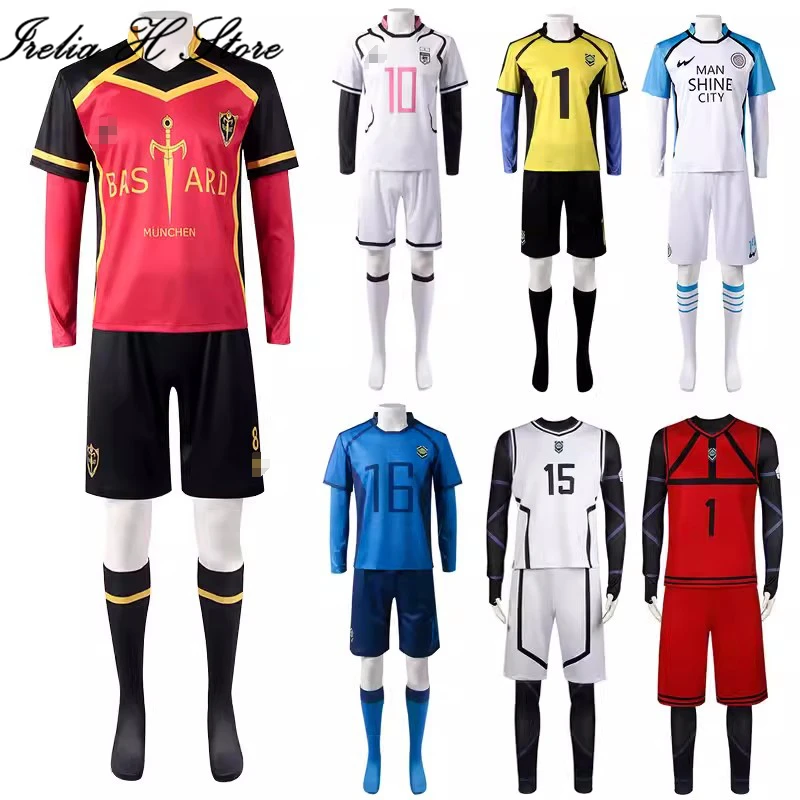 

Irelia H синий замок Itoshi Sae Isagi Yoichi Bachira Meguru Косплей Костюм спортивная рубашка футболка шорты косплей аниме