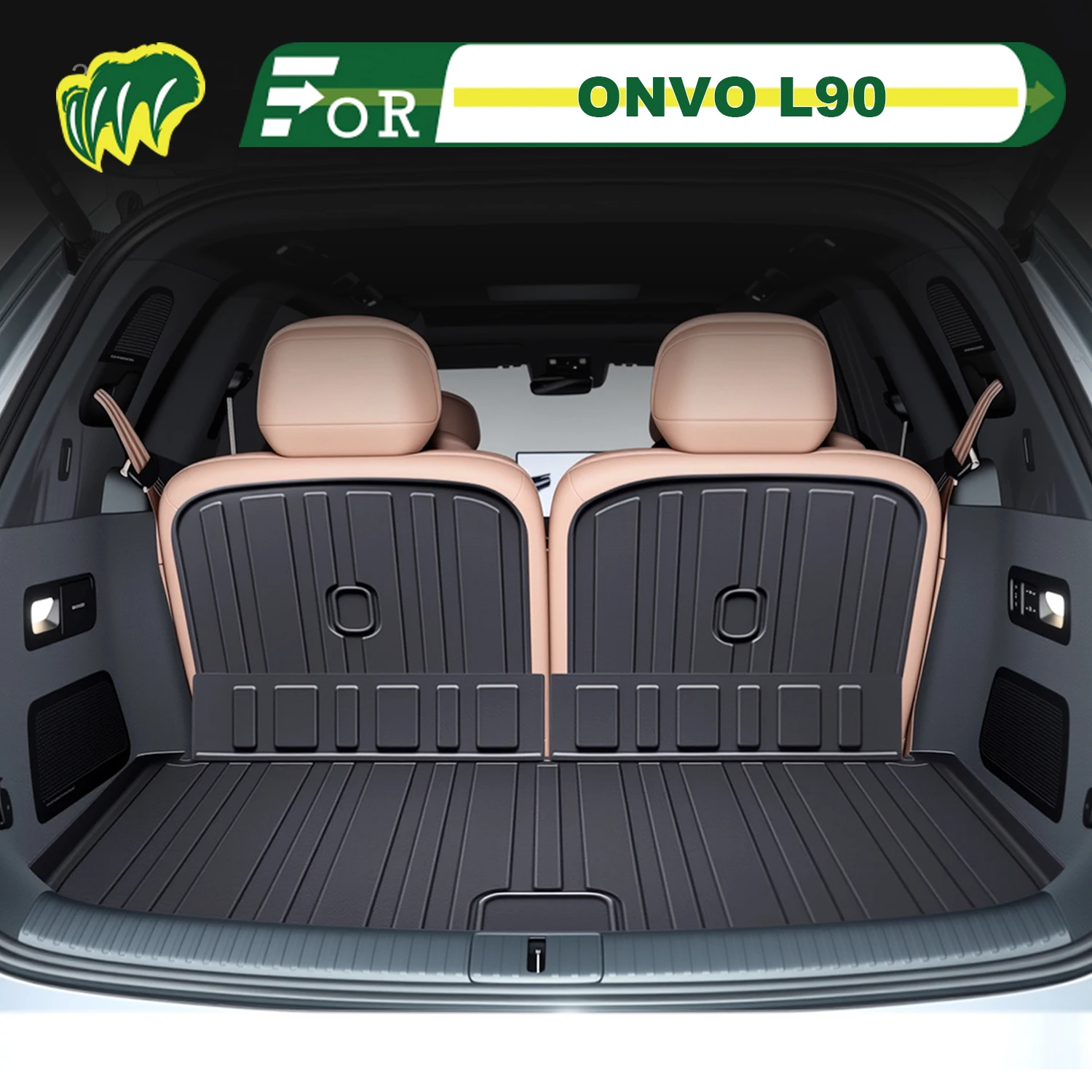 

Для ONVO L90 2025 TPE индивидуальный коврик для багажника автомобиля, всесезонный коврик для груза, 3D-образный задний багажник, защитный коврик для спинки стула