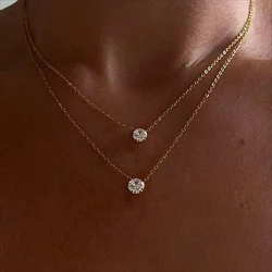 Anziw Original 3CT 1CT 2CT Moissanite Necklace Real 925 Silver Chain 6.5-9mm Solitaire Pendant Necklaces For Women Jewelry Gifts