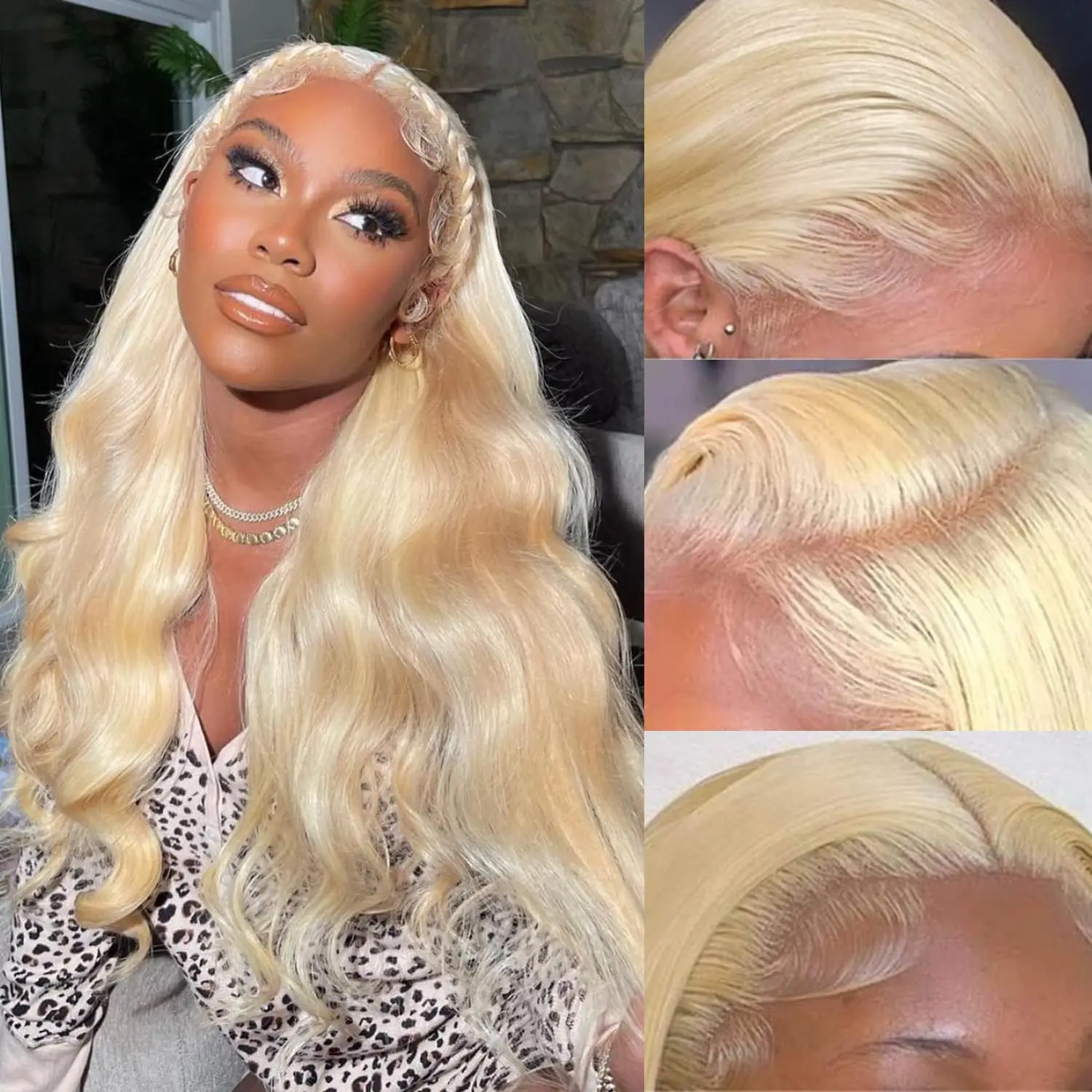 613 13x4 HD الدانتيل شعر مستعار أمامي شعر الإنسان 30 بوصة الجسم موجة شعر مستعار أشقر 200% الكثافة قبل قطعها شعر مستعار أشقر للنساء السود #2