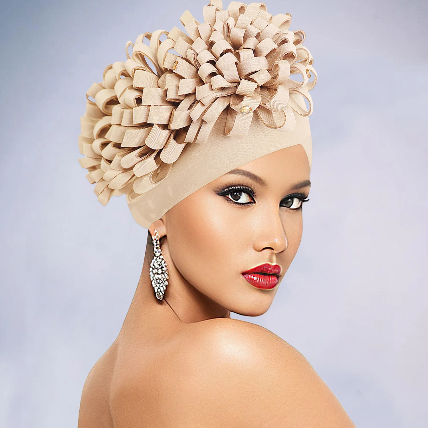 

Африканский женский цветок с бриллиантами, капот, тюрбан, химиотерапия, мусульманский хиджаб, головные уборы, вечерние головные уборы, шапочки, повязка на голову, Mujer, новинка