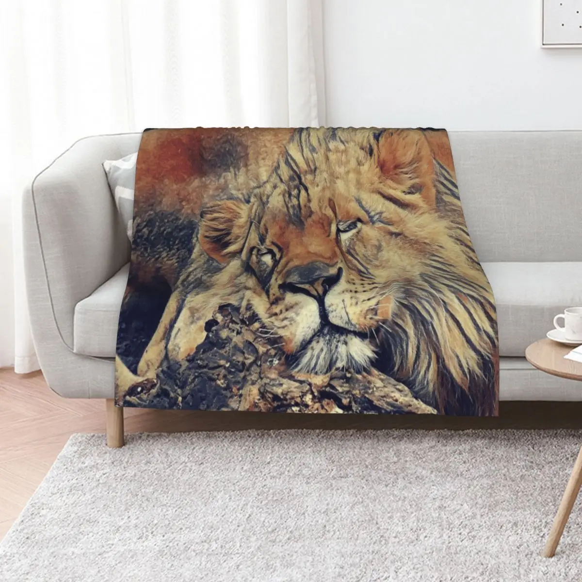 Sleepy Lion Throw Blanket warm for winter Thermals For Travel Extra Large Throw wednesday Cute Plaid Thins Blankets