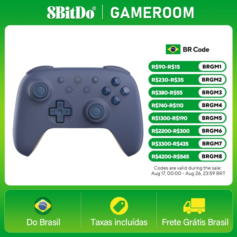 Controle Bluetooth 8BitDo Ultimate  para Switch 2, Gamepad Sem Fio com Joystick de Efeito Hall para Nintendo Switch, OLED