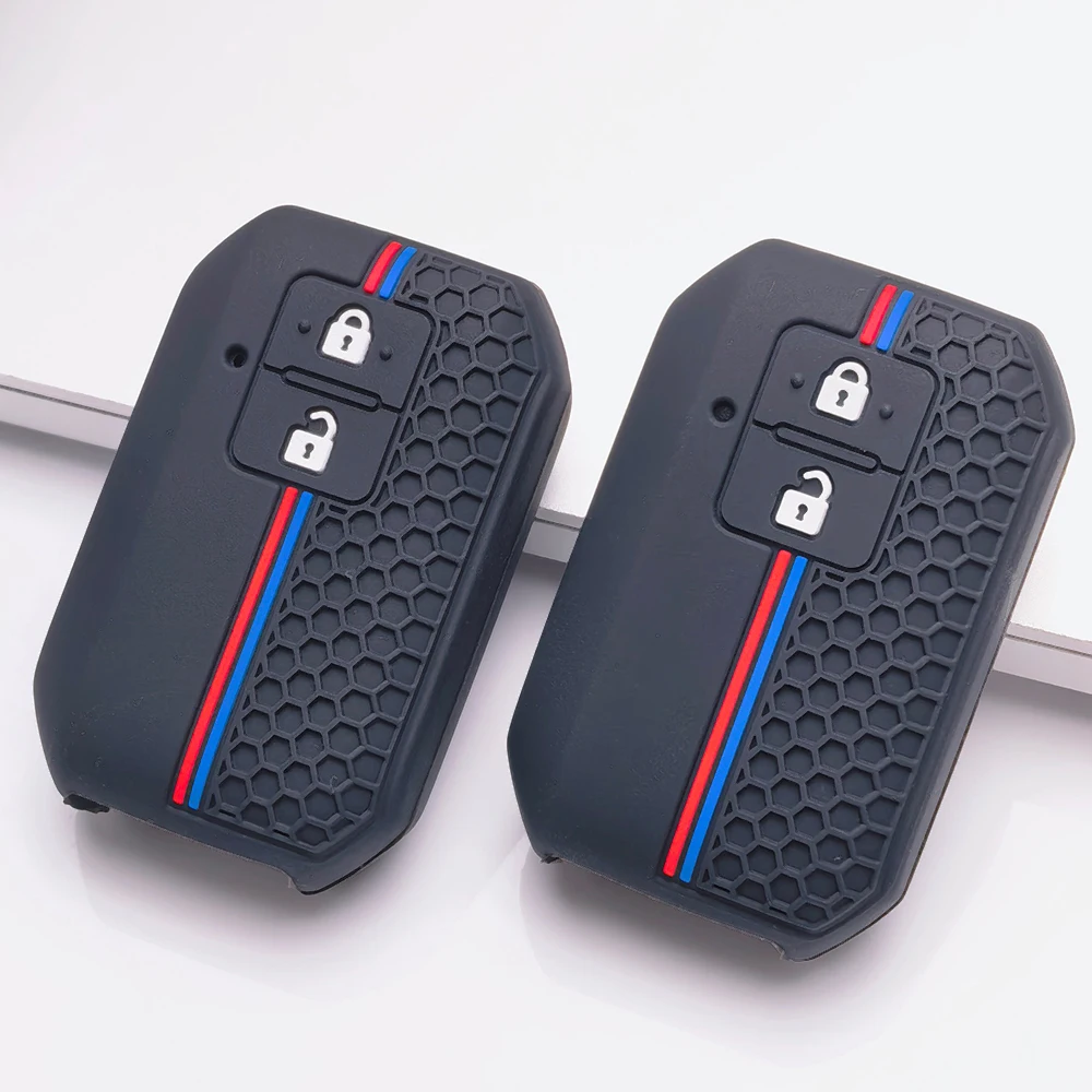 Honeycomb Silicone Car Key Fob Cover for Suzuki Swift Ertiga Ignis Baleno XL7 Ciaz Dzire Wagon 2 Button Anti Scratch Key Holder