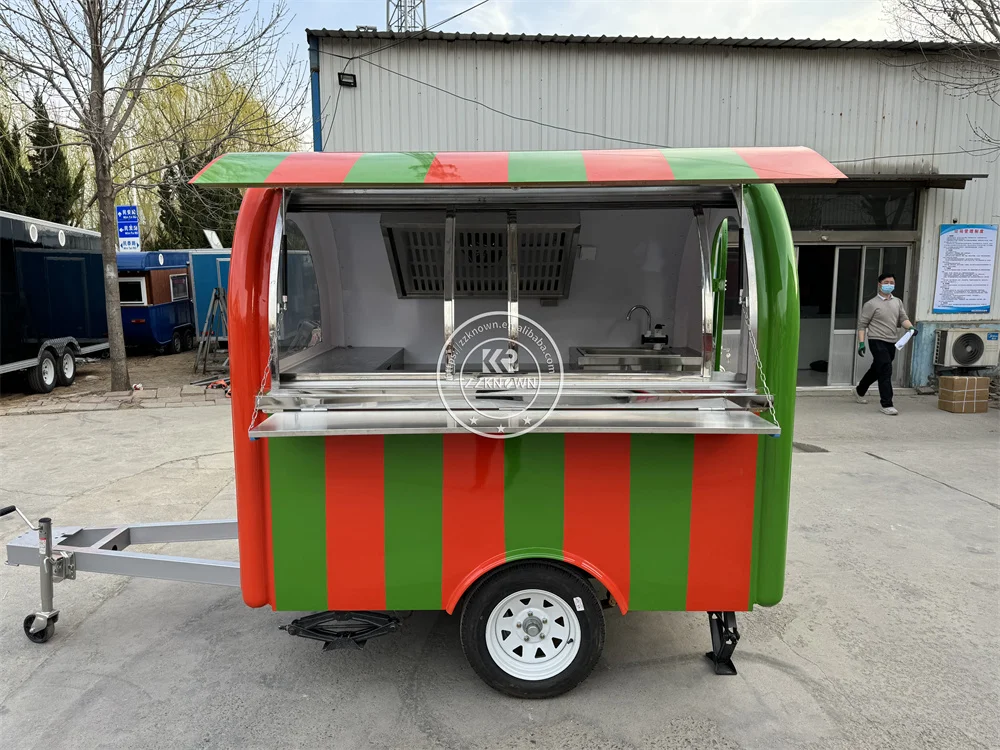 Concession Food Truck Van Pizza Snack Kiosk Custom Fully Catering Equipmrnts Mobile Coffee Ice Cream Cart Food Truck Trailer