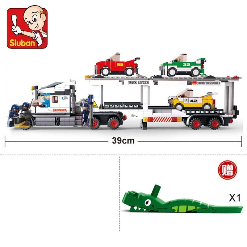 638PCS 슬루반 0339 운송 차량 버스 블록 세트 테크닉 시티 브릭 어린이 DIY 교육용 장난감 생일 선물