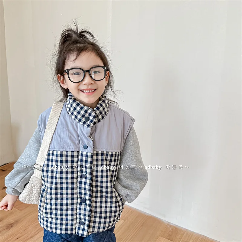 

2025 Children Clothing Autumn and Winter Clothing New Children's Korean VersCotton-padded Turtleneck Vest Boys' Winter Clothing