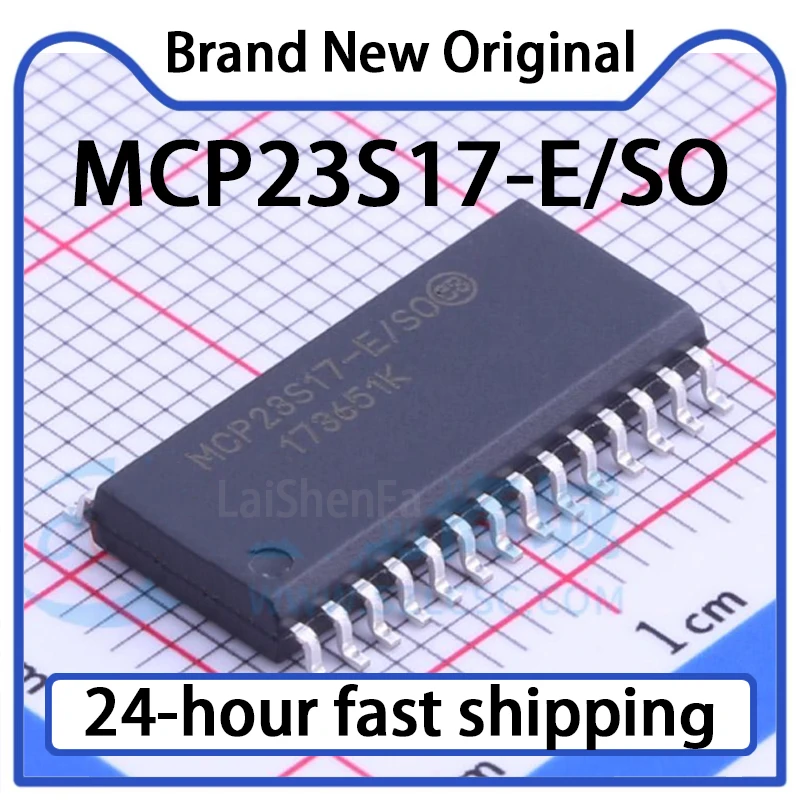 2PCS MCP23S17-E/SO SMT SOIC-28 Serial Interface 16 Bit I/O Expander Original Stock