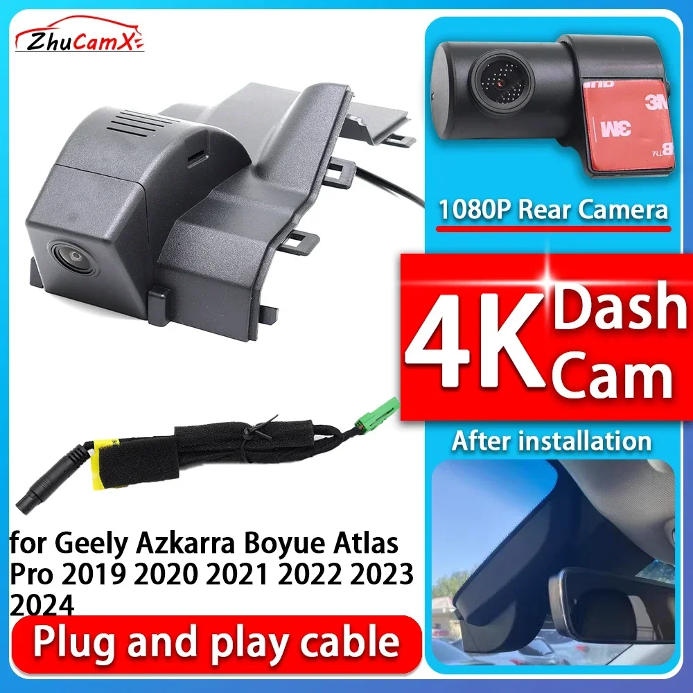 

4K 2160P Car Camera Plug and Play Dash Cam Video Night Vision For Geely Azkarra Boyue Atlas Pro 2019 2020 2021 2022 2023 2024