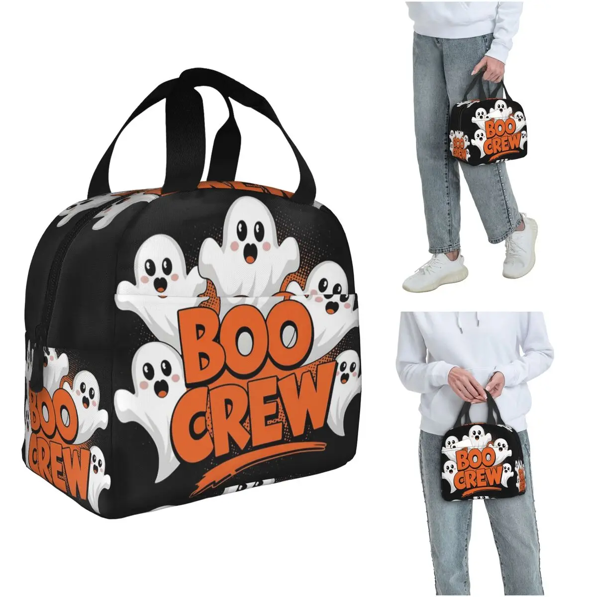 

Термосумка для обедов Halloween Boo Crew для женщин и детей, герметичные контейнеры для еды, термосумка-тоут для обедов