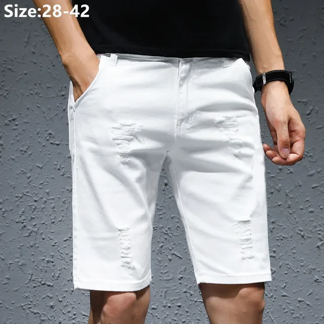 Fashion mens elastic jean shorts