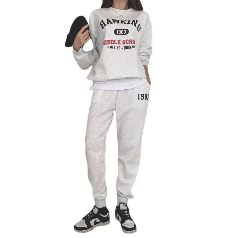 مجموعة ملابس رياضية نسائية للخريف والشتاء من Salt System مكونة من قطعتين مصنوعة من مادة القطن الكاملة على طراز الدراما الكورية الأنيقة #5