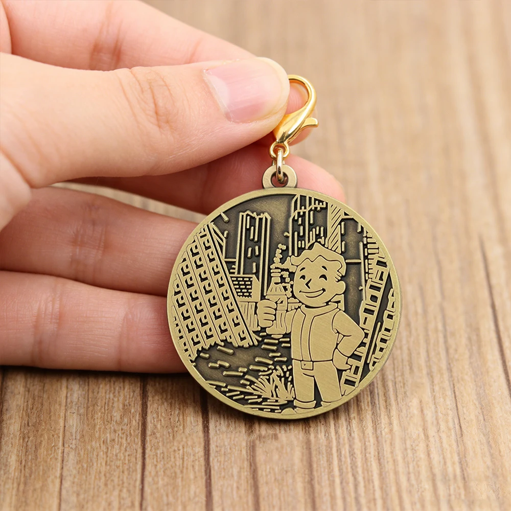Cartoon Cola Boy Double-sided Pattern Metal Keychain Classic Game Peripheral Pendant Waste Soil Style Jewelry Bag Decoration