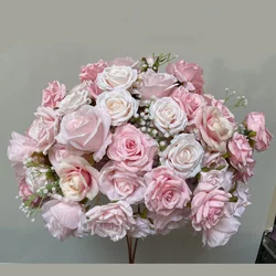 Artificial Flowers Wedding Backdrop Decoration Table Centerpiece Flower Ball Long Runner Flower Row For Sofa Decor Photo Props
