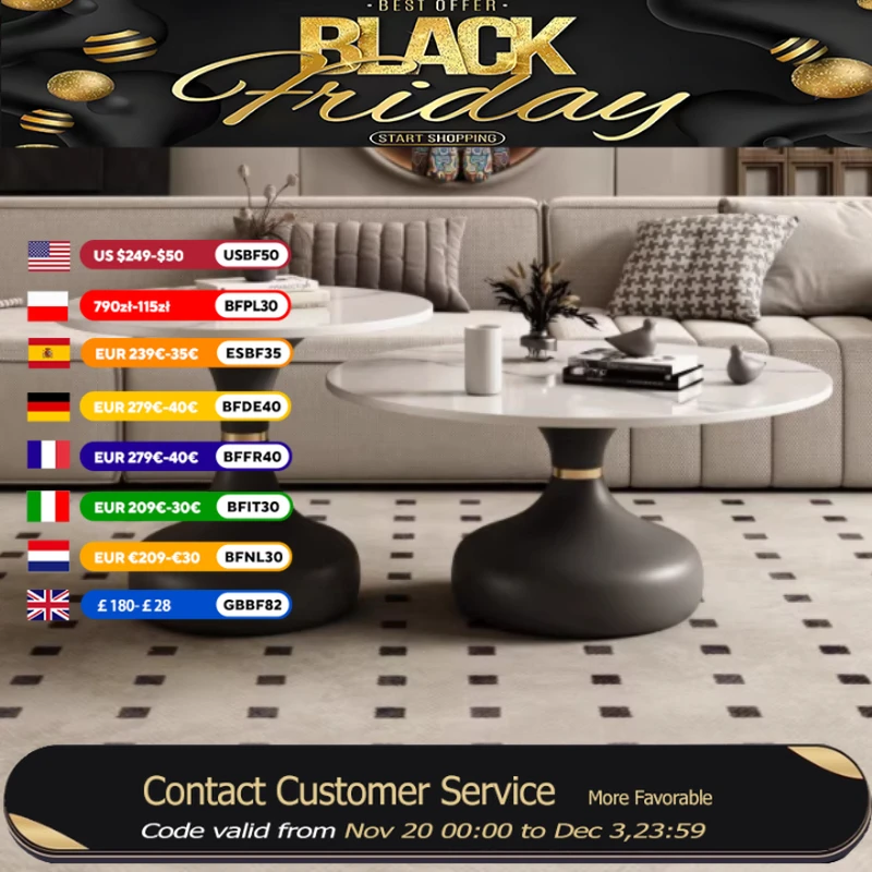 

Decoration Black Coffee Tables Luxury Livingroom Modern Round Coffee Tables Small Apartment Mesa De Centro Furniture Home