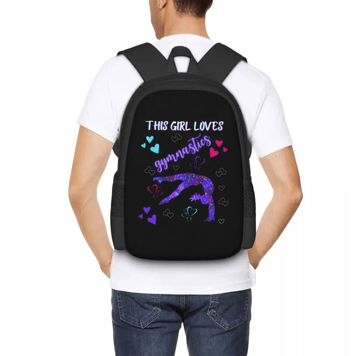 This Girl Loves Gymnastics Collaboration Backpack Large Capacity Cute Foldable Clothes Backpacks