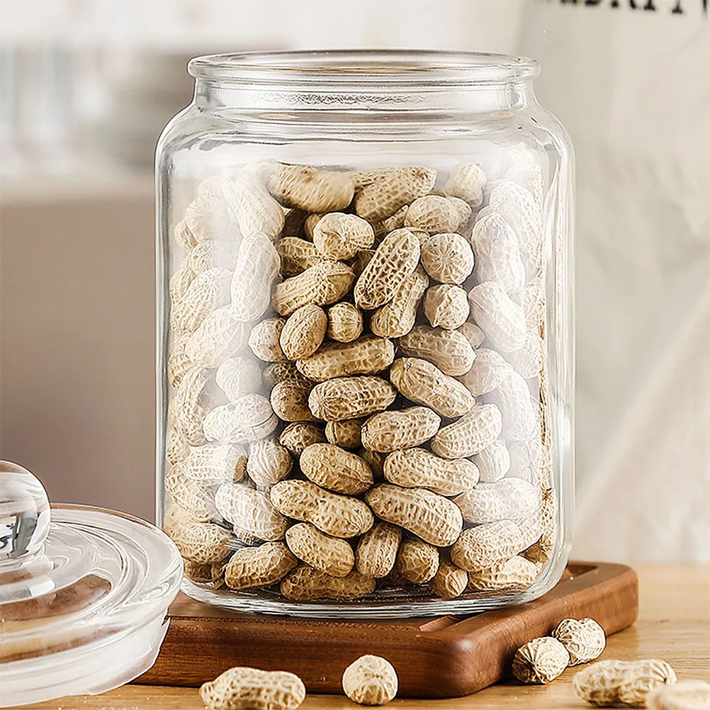 

Glass Jar for Nuts Grains Tea with Lid Airtight Food Storage Containers Candy Jars Oatmeal Jars with Lids