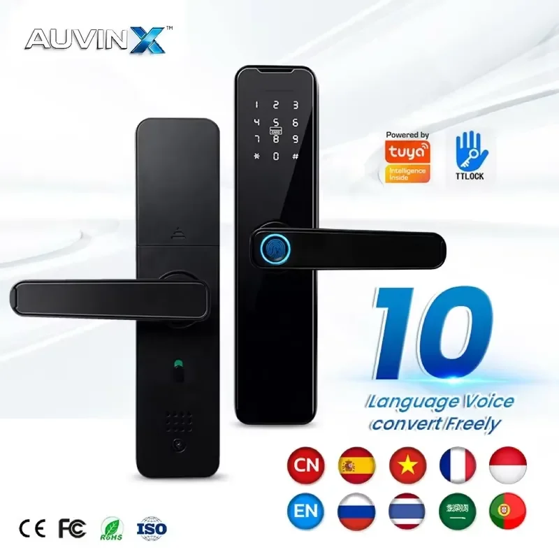 Auvinx Cerradura Inteligente intelligence system Biometric indoor lock Tuya TTLock Fingerprint Password Apartment Office