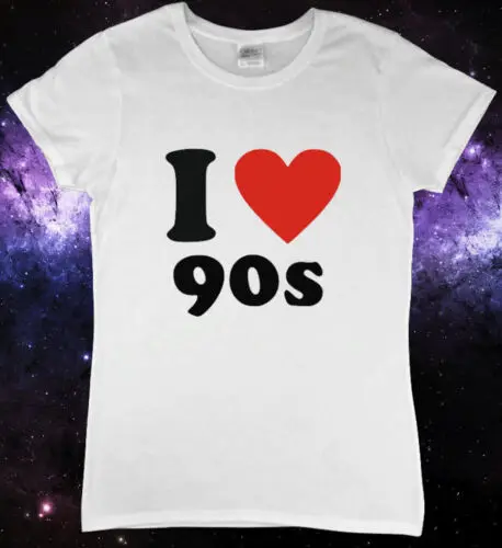 I Love 1990s 90s Party Fancy Dress Ladies T-Shirt