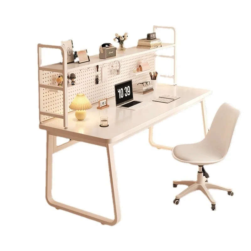 Home student desk dormitory bedroom study writing desk bookshelf integrated table hole board storage  simple