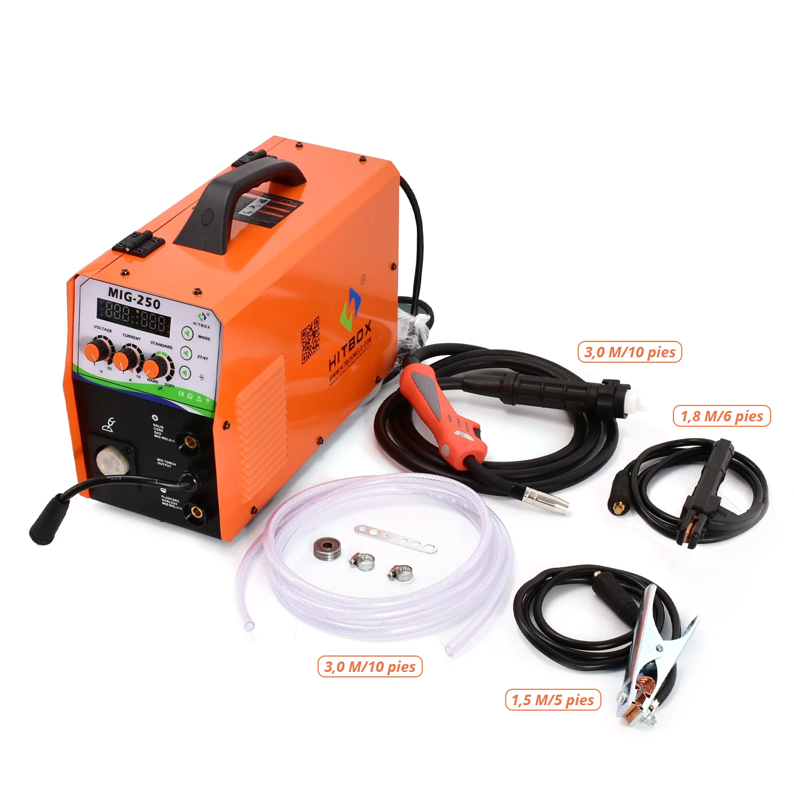 Máquina de Soldar Mig Inverter de Venta Caliente, Soldadora Mig 250, Mini Inverter Mig MMA, Soldadora de Hilo con Núcleo de Flujo 250 Amperios