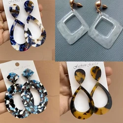 Big Oval Drop Earrings for Women Statement Resin Acrylic Geometric long Earring Party ZA Jewellery