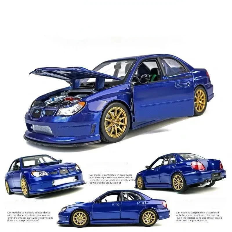 WELLY 1:24 SUBARU IMPREZA WRX STI Sports Car Simulation Alloy Car Model Crafts Decoration Collection Toy Tools Gift B230