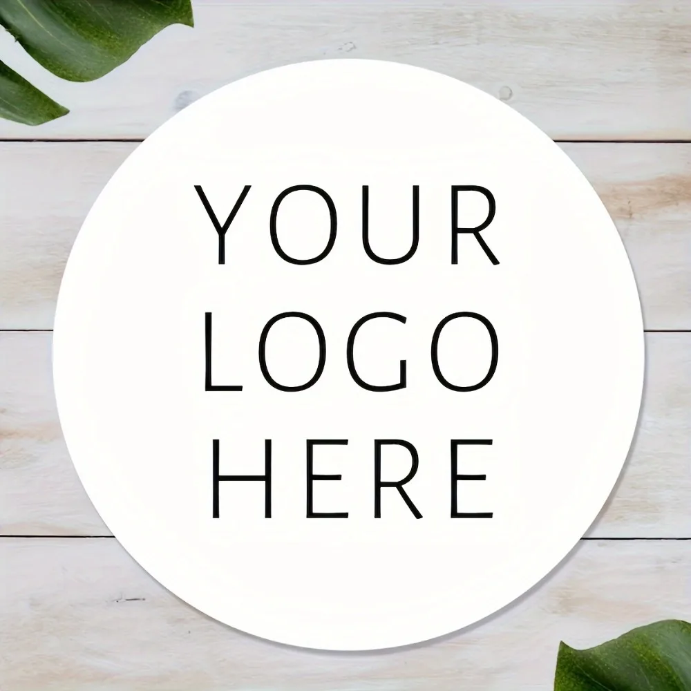 3/4/5/6/7cm Custom Stickers and Custom Logos, White Waterproof Round Logo Stickers, Available in Multiple Sizes for Your Choice, Suitable for Weddings, Birthday Baptisms, Parties, Christmas, Halloween, and Other Holiday Events, Adding More Fun to Your Life.