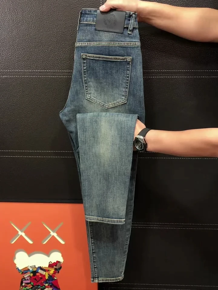 

Новые мужские джинсы весенней коллекции: модные, высококачественные, деловые повседневные, зауженные, стандартного кроя, антибактериальные, со средней посадкой, из денима.