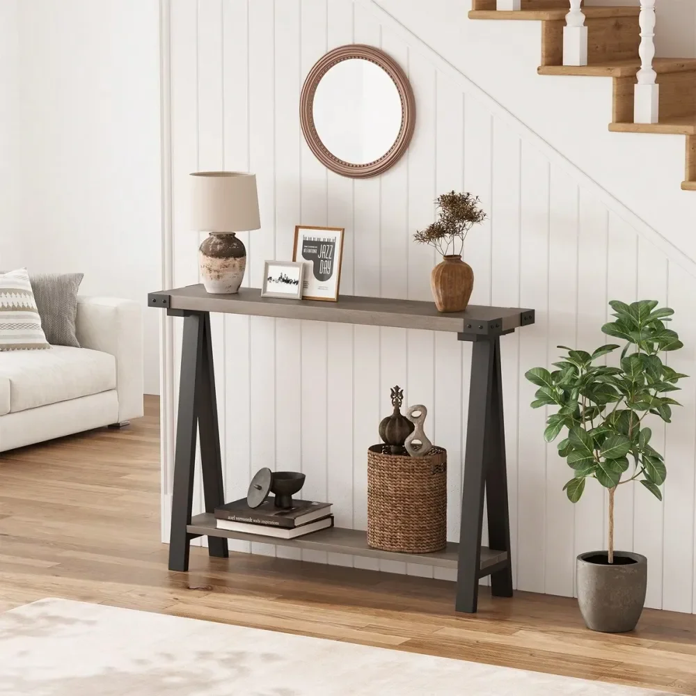 Metal Frame Sofa Table Narrow Long Entryway Table With Storage Accent Behind Couch Table