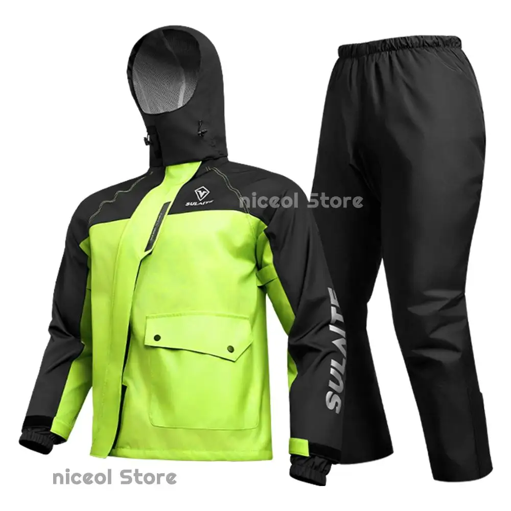 

Motorcycle Rain Suit for Men & Women Cycling Rain Gear Rain Jacket Pants for Riding Fishing Golf Hunting Camping