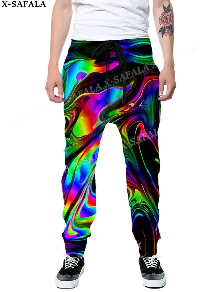 Hippie Psychedelic Colorful Trippy 3D Print Trousers Men Women Sweatpants Drawstring Long Joggers Spring Autumn Sports Pants-9