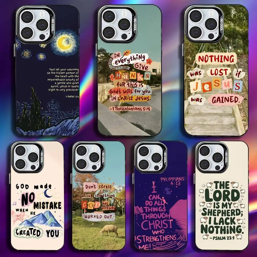 

Jesus Bible Verses Phone Case For iPhone 17,16,15,14,13,12,11,Pro,Max,Plus,Mini,XS,SE Anti Fall Black Matte Hard Bumper