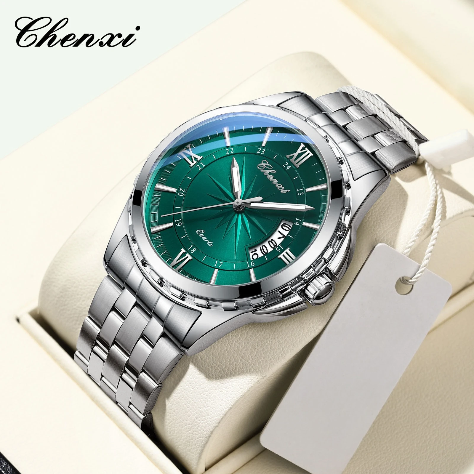 

CHENXI Luxury Man Quartz Watch Waterproof Luminous Calendar Men's Watch High Quality Stainless Steel Strap Business Men Watches