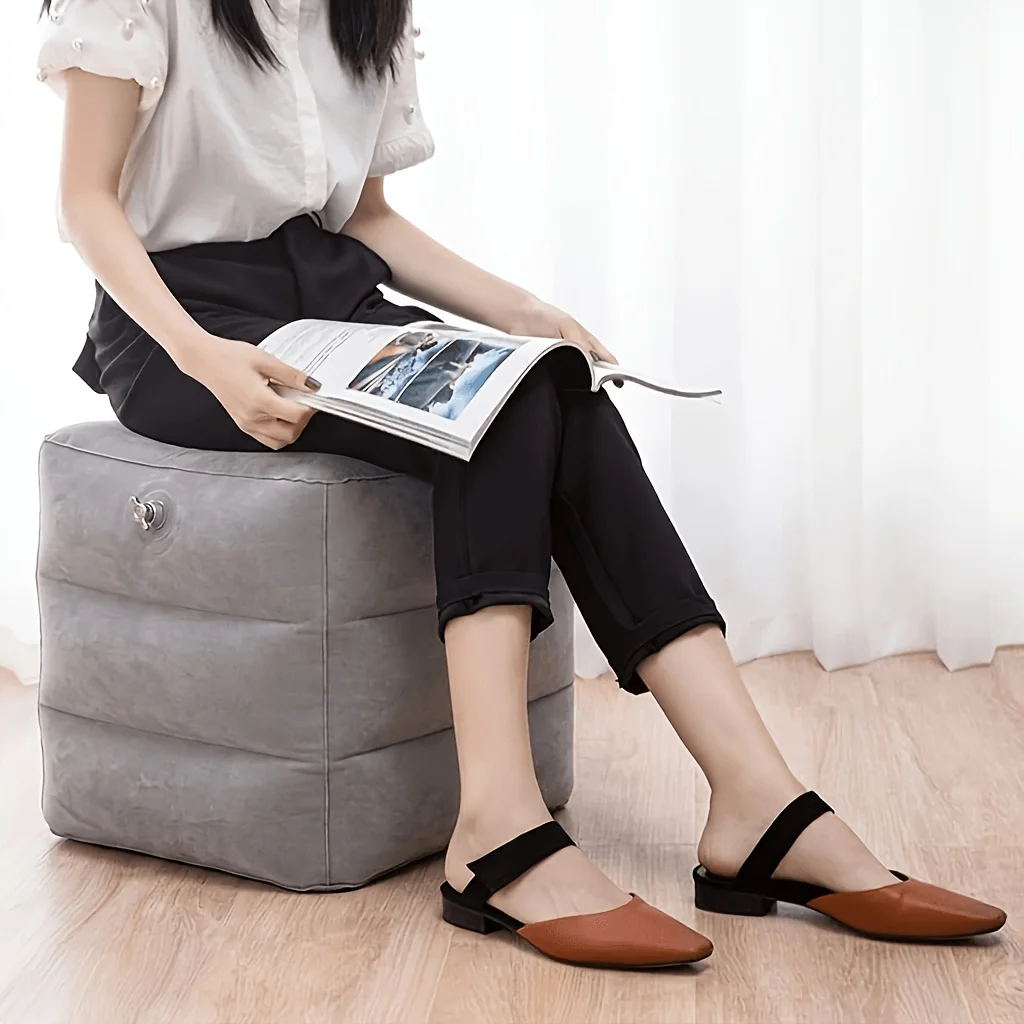 Travel Inflatable Footrest Pillow, Airplane Travel Pillow, Suitable for Sleeping During Trips, Office, Home, and Any Travel