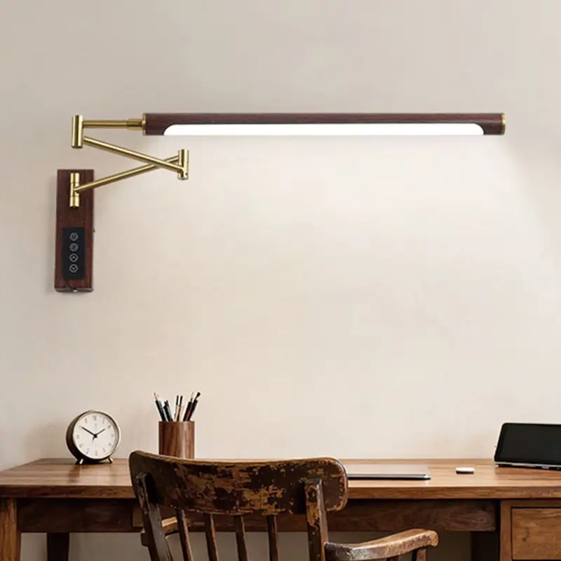 Writing rotatable full spectrum learning desk, wall-mounted bookcase reading lamp