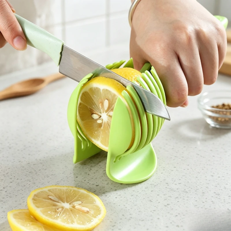 Lemon Slicer Fruit Fix Cutting Clip Even Slice Tool for Tomato Orange Manual Anti-slip Fruit Separator Home Kitchen Accessory