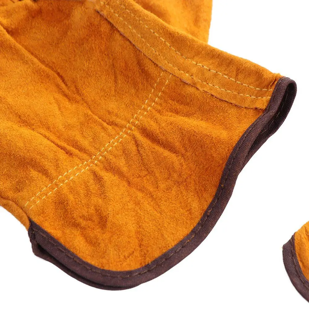 1 Pair Fireproof Welding Gloves Anti-Heat Cow Leather Work Safety Glove Acid Resistance Wear Resistant Welder Gloves