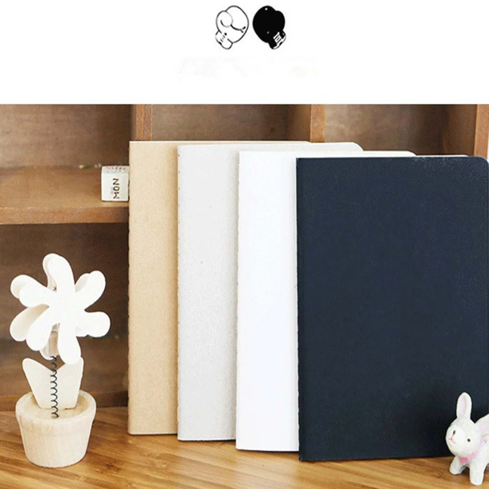 

4 loading lines This creative simple A6 blank notepad Solid color graffiti portable diary office notebook