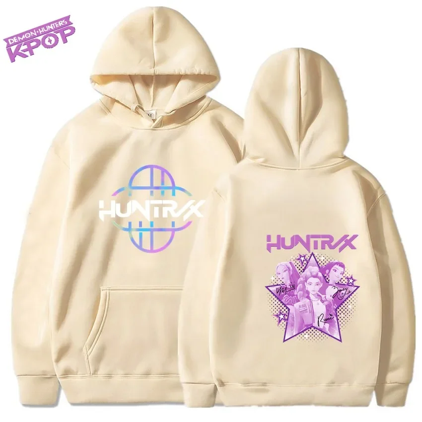 Jaket Hoodie Kpop Demon Hunters Bulu Wanita Pria Musim Gugur Musim Dingin Anime Kartun Hangat